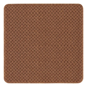 Waffle Beige 8.5 in. x 26 in. and 31 in. x 31 in. Solid Border Non-Slip Stair Tread Cover and Landing Mat (Set of 16)