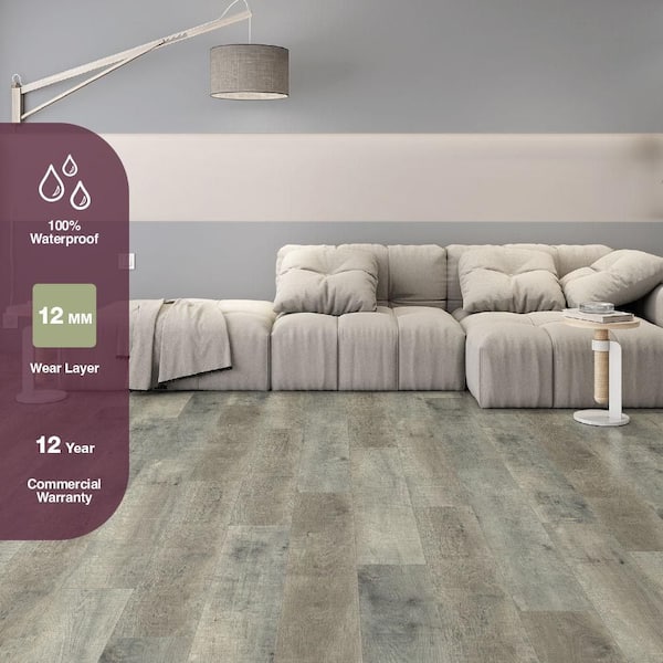 Bloomfield River Oak 12 mm T x 8.03 in. W Waterproof Laminate Wood Flooring (15.9 sqft/case)