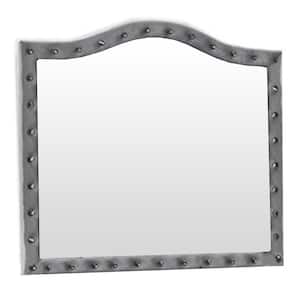 Bel-Air 44 in. W x 34.5 in. H Wood Gray Wall Mirror