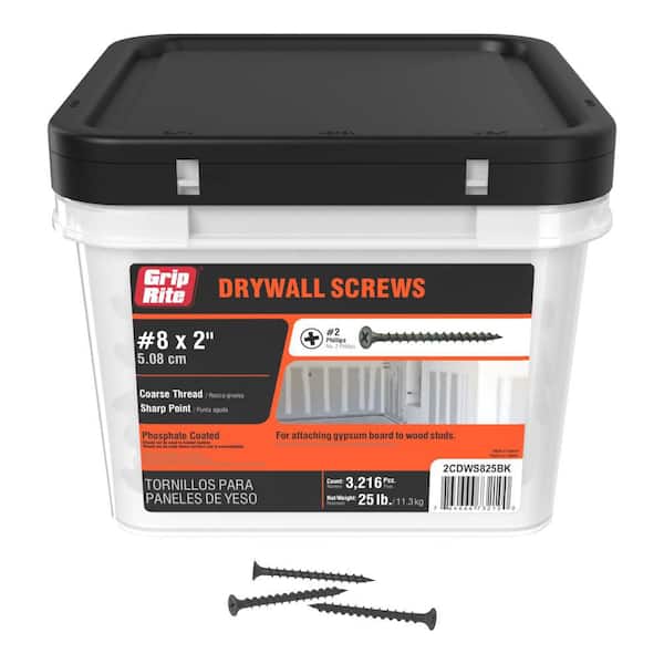 #8 x 2 in. #2 Phillips Bugle Head Coarse Thread Drywall Screws 25 lb. Bucket