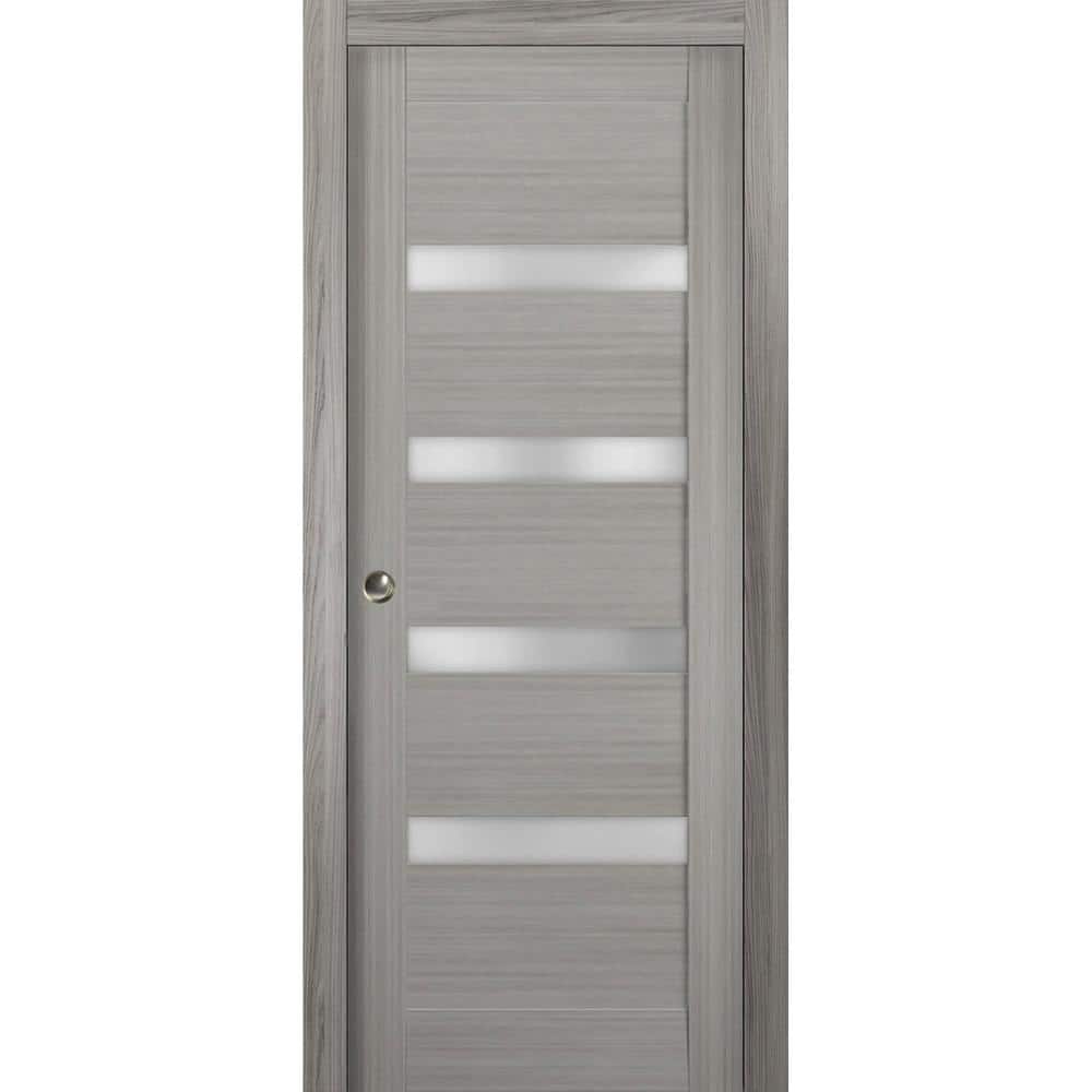 36 in. x 96 in. 1 Panel Gray Ash Finished Solid MDF Sliding Door with Hardware price history on PriceWatchPro
