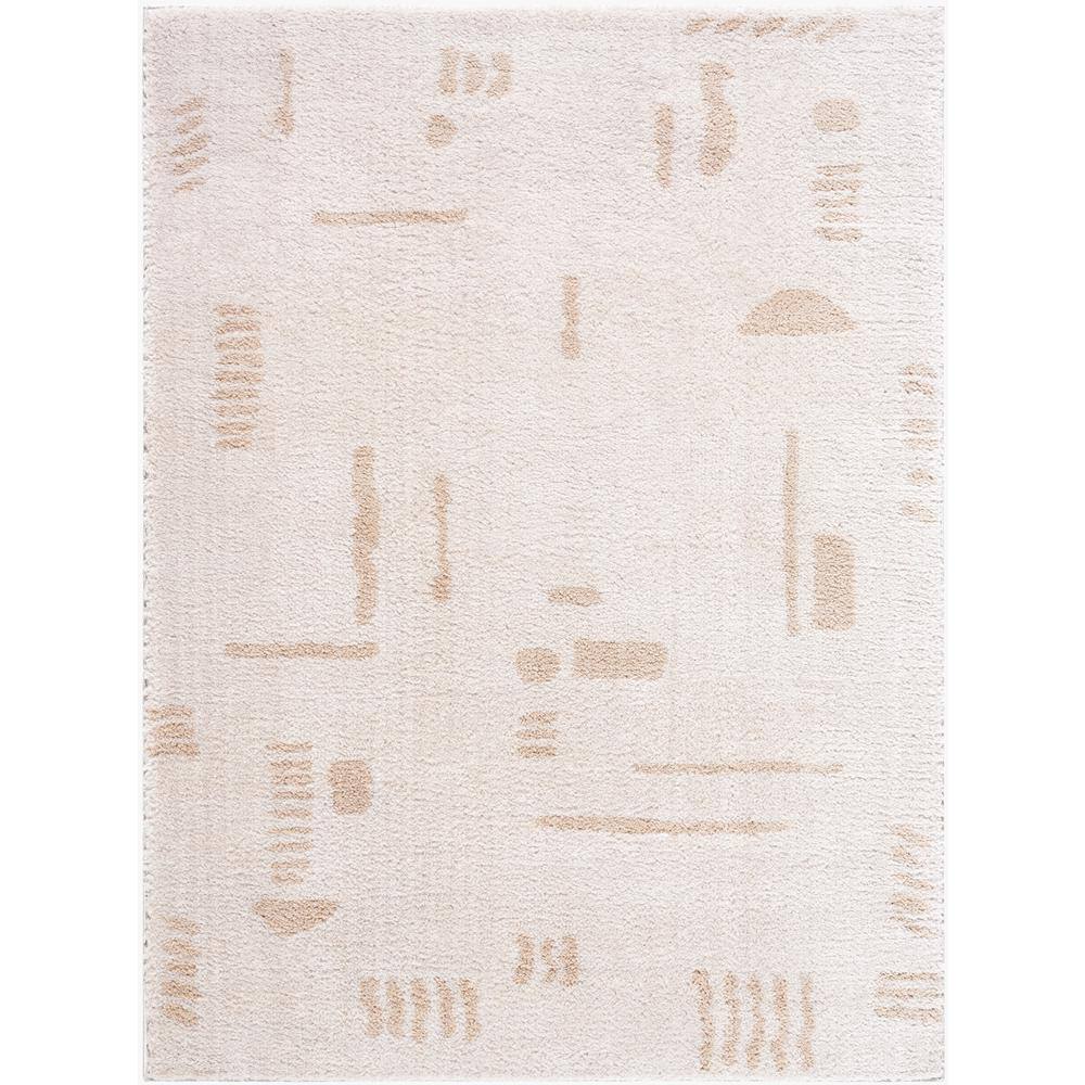 Fossay Shag Beige 5 ft. x 7 ft. Modern Indoor Area Rug price history on PriceWatchPro