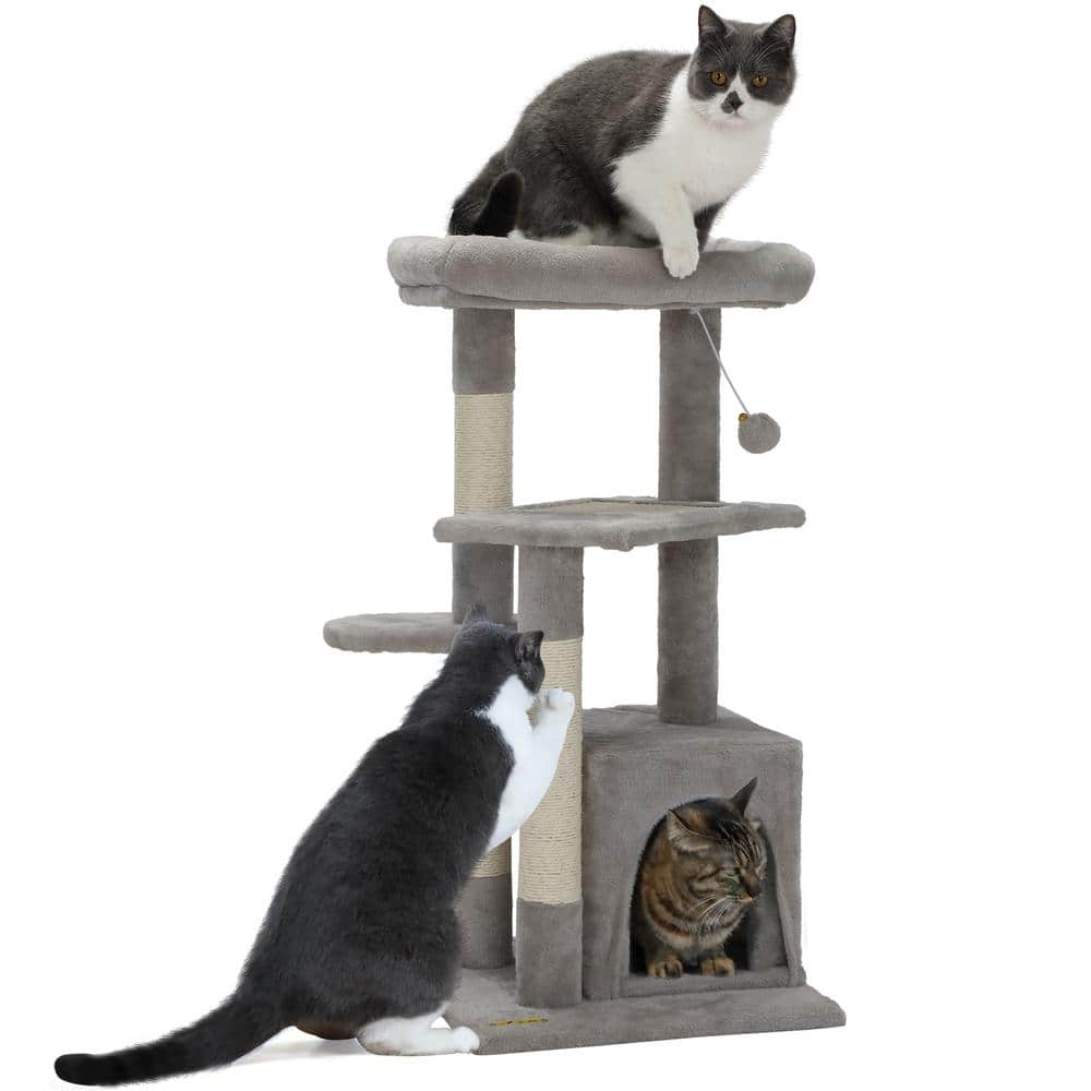 COZIWOW 33 In. Cat Tree With Cat Bed Scratching Post CW12X0466-T01 ...