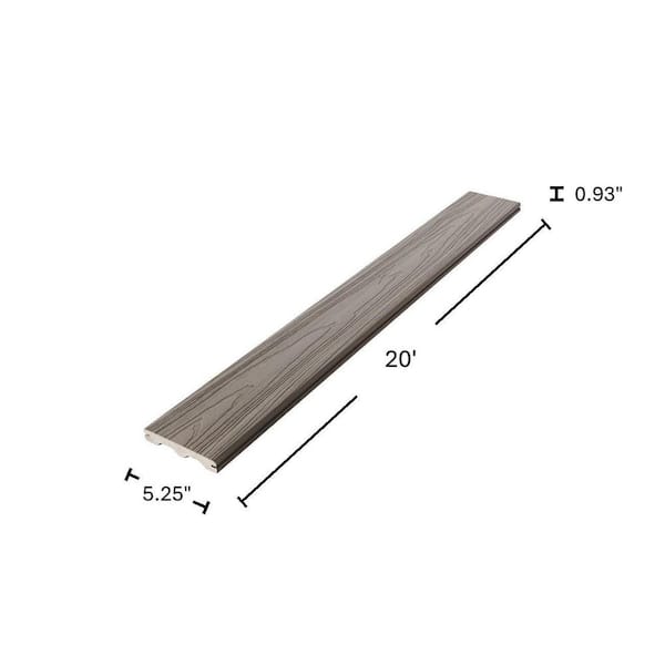 Fiberon ArmorGuard 1 in. x 6 in. x 20 ft. Coastal Gray Grooved