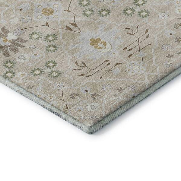 Mayfield Premium Machine Washable Abstract AMF1009 Beige 10 ft. x 14 ft. Area Rug