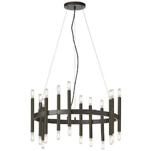 Derry 24-Light Matte Black Chandelier