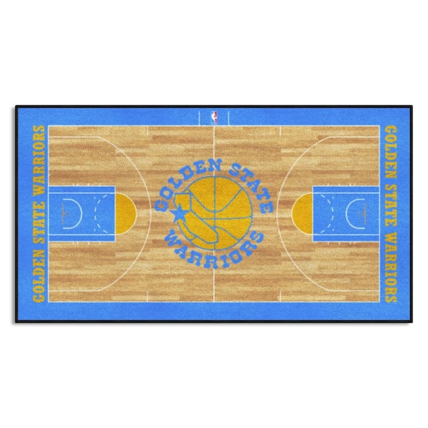 NBA Retro Golden State Warriors Blue 2 ft. x 4 ft. Court Area Rug