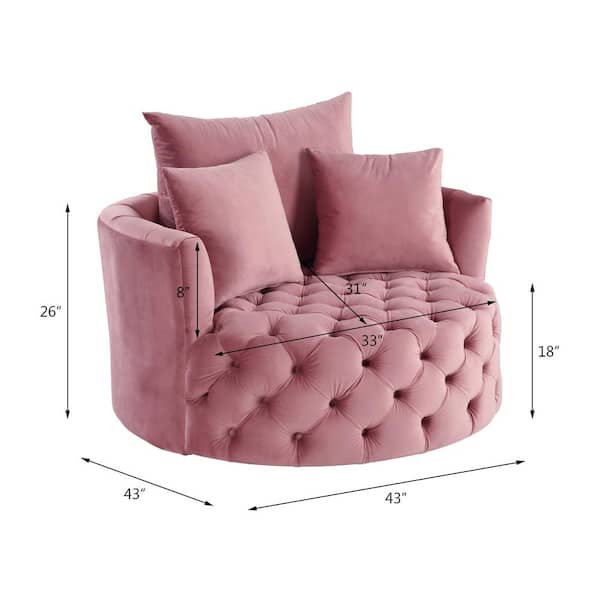 Acme Furniture Zunyas Pink Velvet Side Chair with Swivel