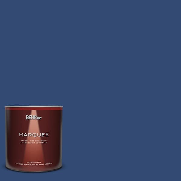 BEHR MARQUEE 1 qt. #S-H-580 Navy Blue Matte Interior Paint & Primer