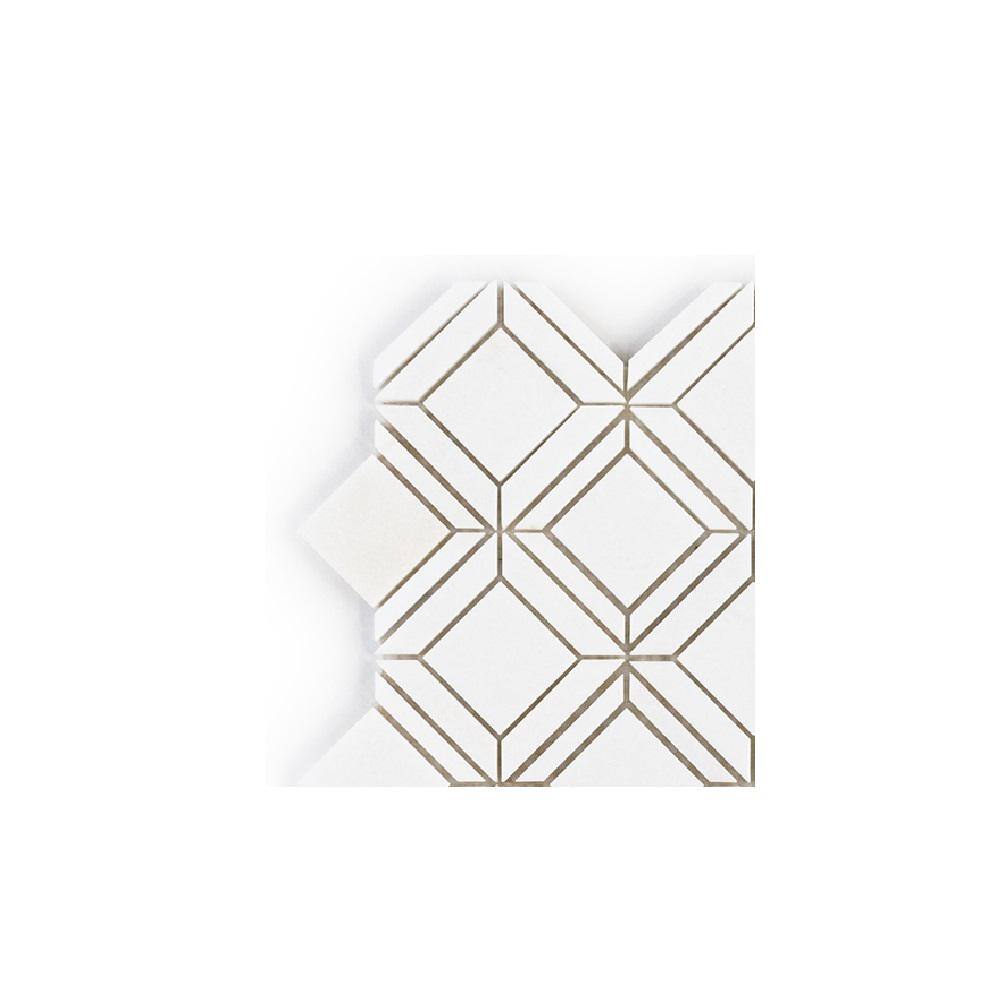 Take Home Tile Sample - Trestle Thassos White 4 in. x 4 in. Parquet Polished Marble Wall and Floor Mosaic Tile price history on PriceWatchPro
