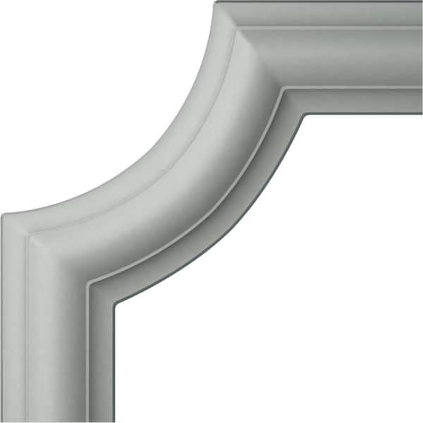 Ekena Millwork 1/2 in. x 6-1/8 in. x 6-1/8 in. Polyurethane Ashford Panel Moulding Corner (Matches Moulding PML01X00AS)