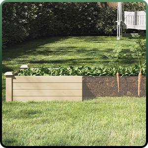 8ft x 2ft Natural Fir Wood Raised Garden Bed