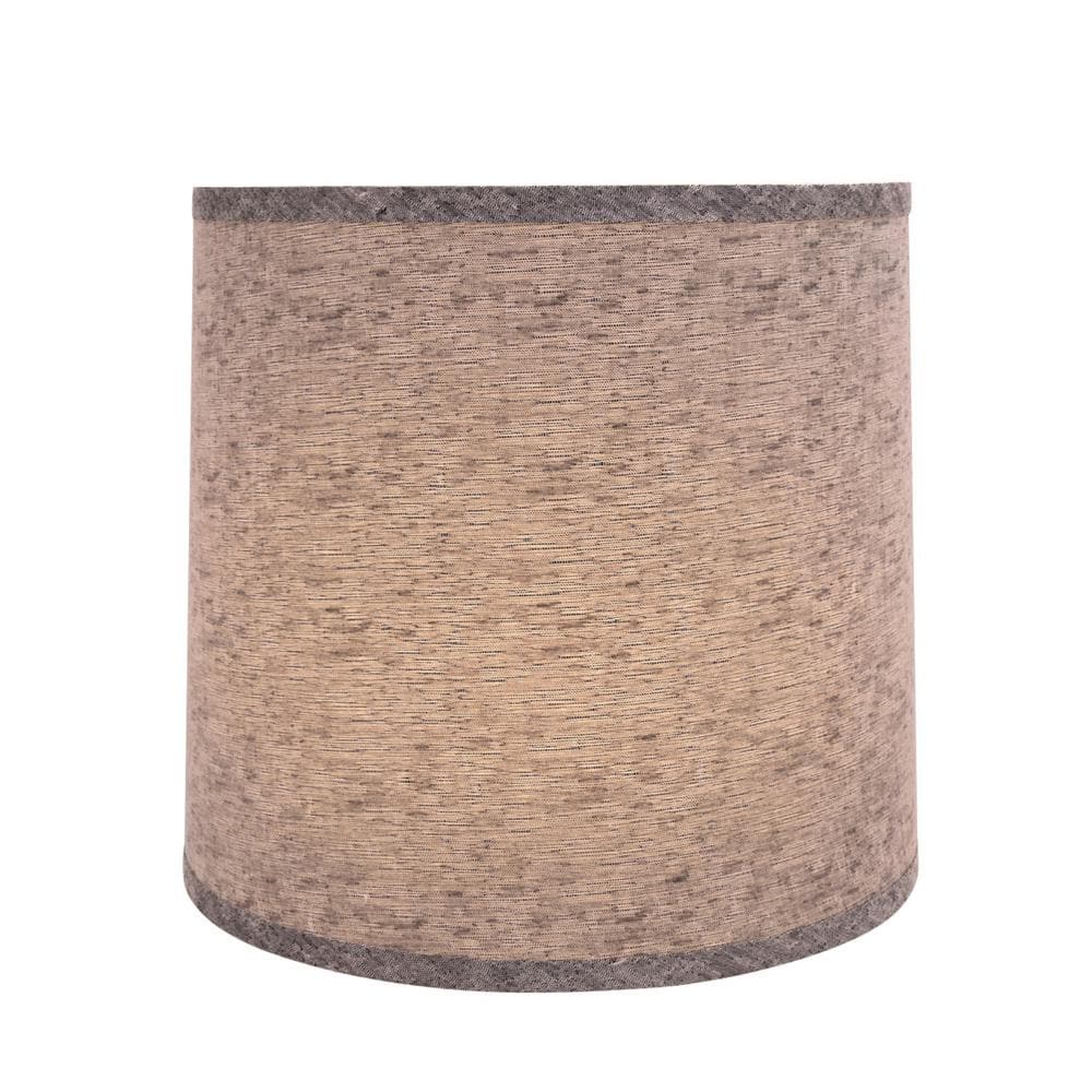 13" Gray Textured Fabric Drum Lamp Shade