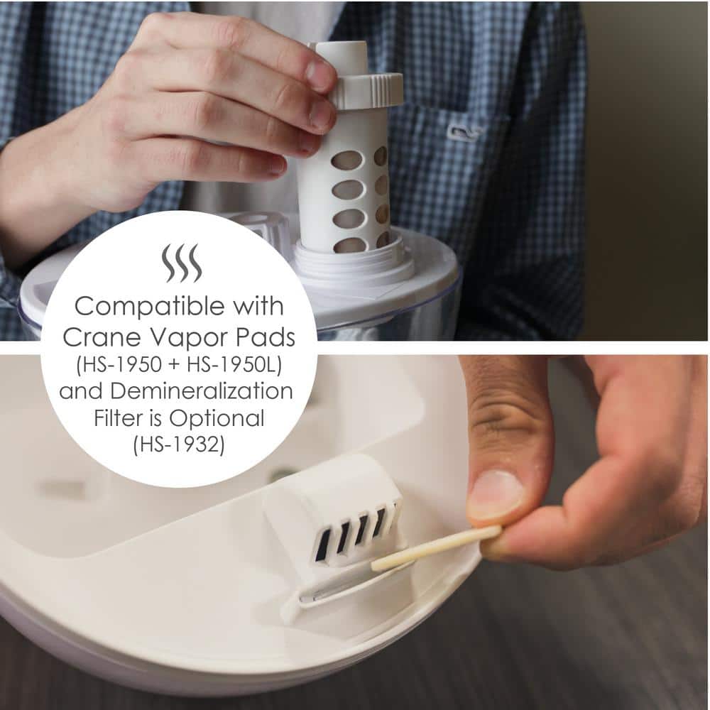 Clear and White Ultrasonic Cool Mist Humidifier with Auto Shutoff