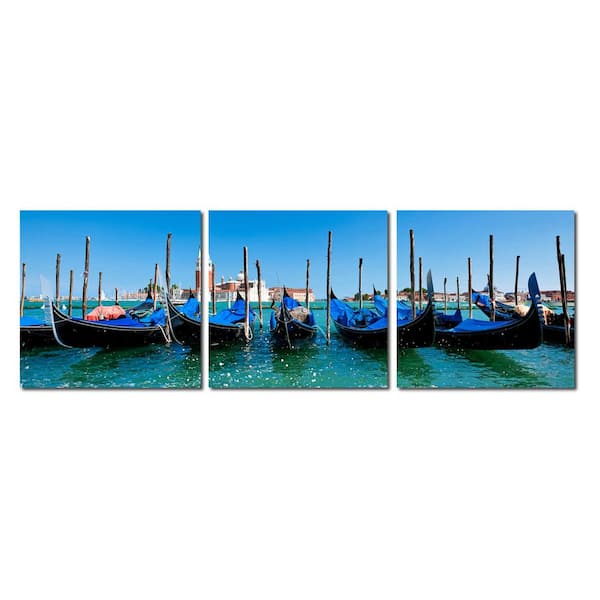 Baxton Studio Gondola Fleet Unframed Photography Wall Art 20 in. x 20 in
