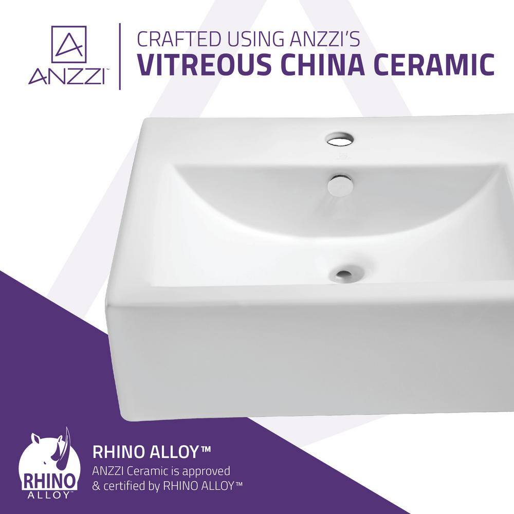 Vitruvius Series 19'' White Ceramic Rectangular Bathroom Sink
