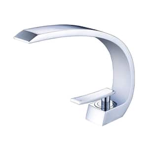 Single Hole Single-Handle Bathroom Faucet with unique design in Chrome