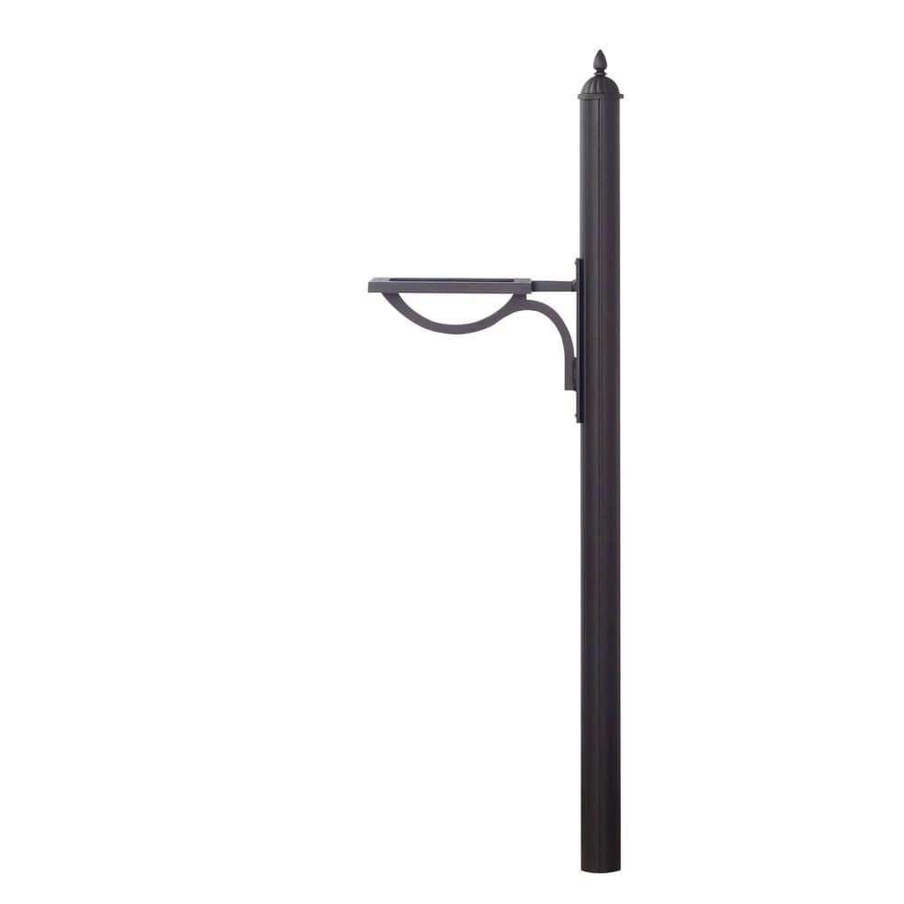Richland Decorative Aluminum Direct Burial Mailbox Post, Black