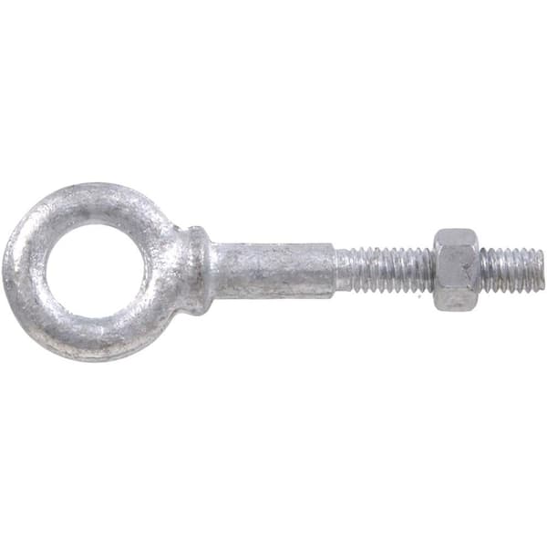 Hardware Essentials 1/4-20 x in. Forged Steel Hot-Dipped Galvanized Eye  Bolt with Hex Nut in Shoulder Pattern (5-Pack) 851885.0 The Home Depot
