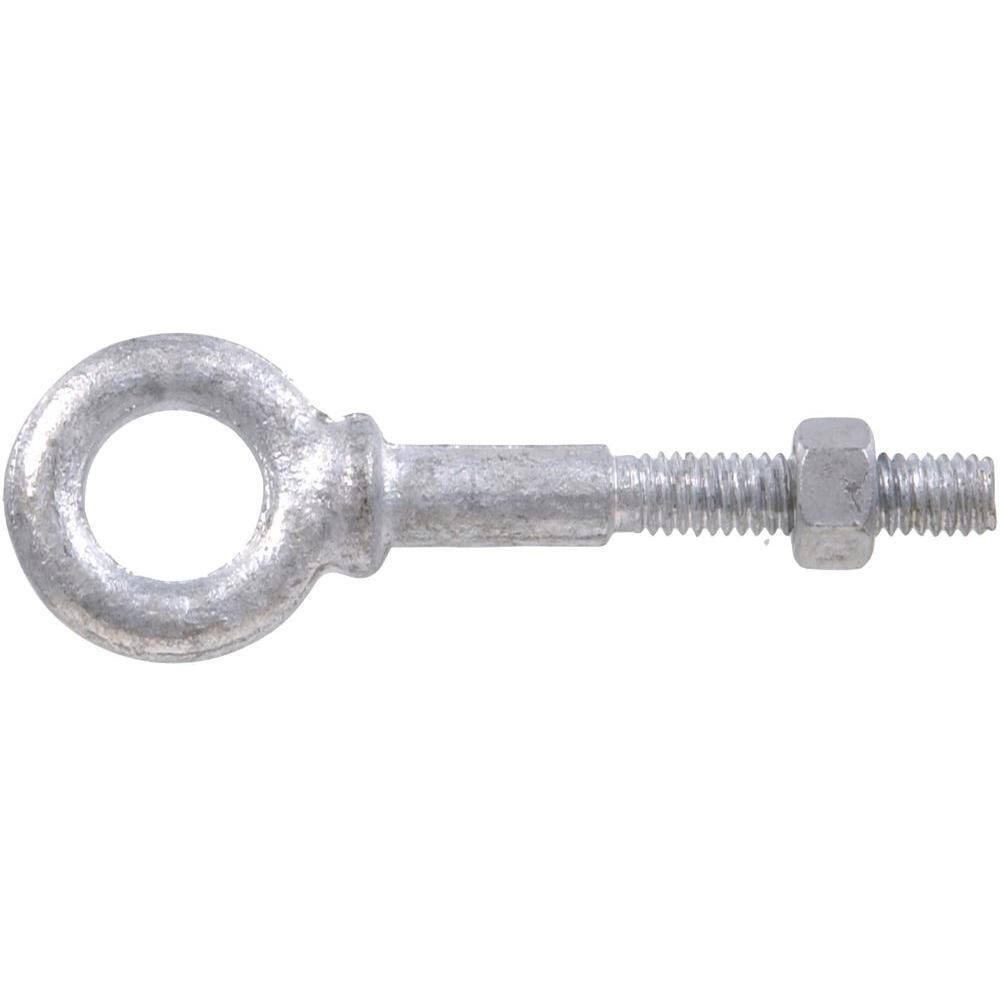 Hardware Essentials 5/16-18 x 4-1/4 in. Forged Steel Hot-Dipped Galvanized  Eye Bolt with Hex Nut in Shoulder Pattern (5-Pack) 851888.0 The Home Depot