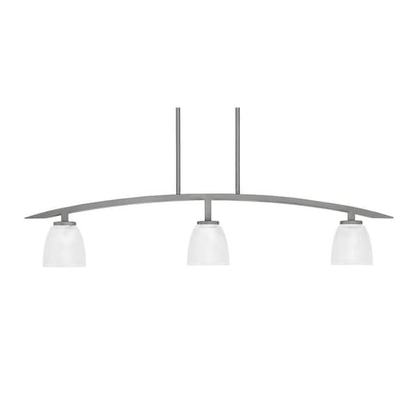 Unbranded Siena 41 in. 3-Light Graphite Chandelier with 5 in. Clear Ribbed Glass Shades, no bulbs included