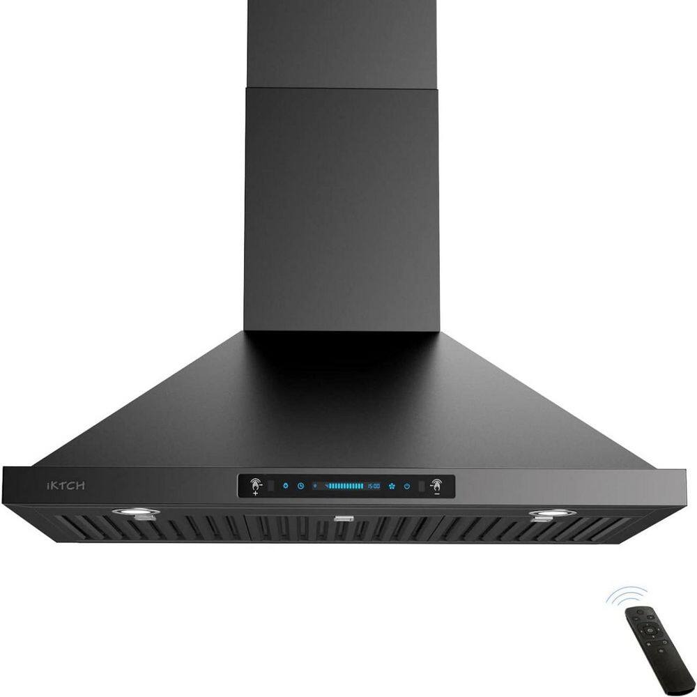 30 in. 900 CFM Ducted/Ductless Convertible Wall Mount Range Hood with Gesture Sensing & Touch Control in Black price history on PriceWatchPro