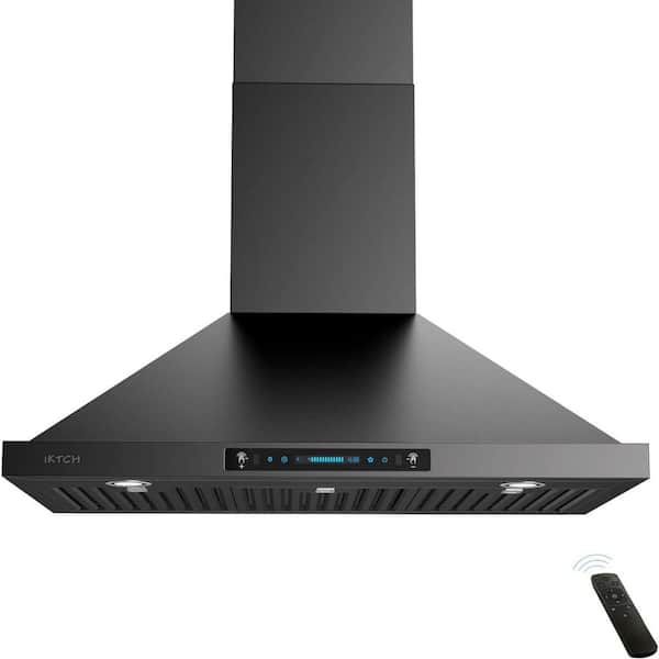 30 in. 900 CFM Ducted/Ductless Convertible Wall Mount Range Hood with Gesture Sensing & Touch Control in Black