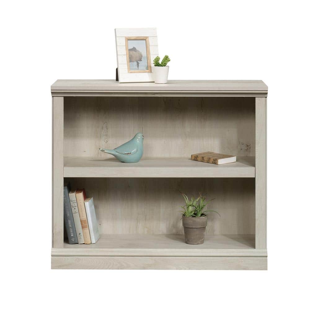 Adjustable Chalked Chestnut Wood 2-Shelf Bookcase