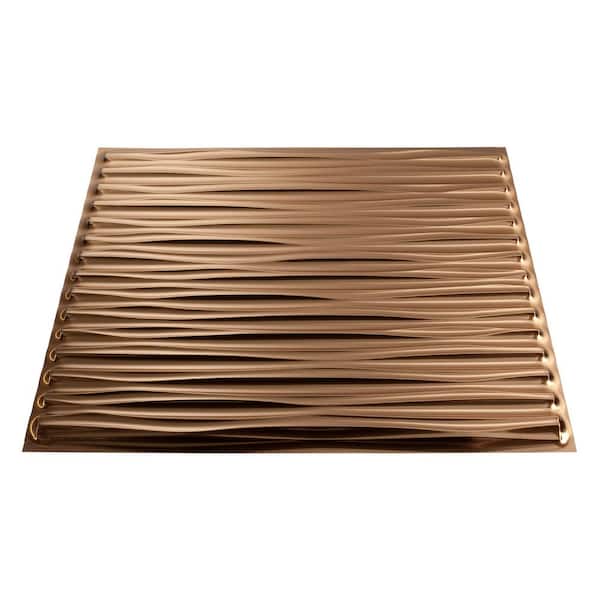 Fasade 2-ft x 2-ft Dunes Horizontal Gloss White PVC Surface-mount Ceiling Tile (5-Pack, 20-sq ft / Case)