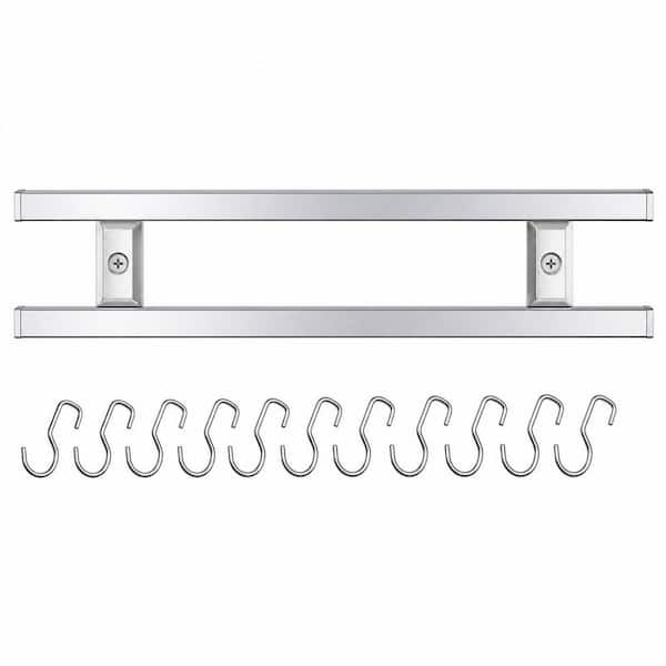 6-Knife 24 in. Wall Mounted Knife Magnetic Strip, Stainless Steel Magnetic Knife Bar with 12 Hooks