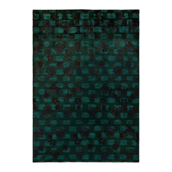 Solo Rugs Green 6 ft. 2 in. x 8 ft. 9 in. Fine Vibrance One-of-a-Kind Hand-Knotted Area Rug