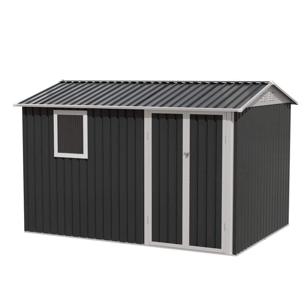 9 ft. W x 6 ft. D Metal Shed with Window and Galvanized Steel Construction for Outdoor Storage (57 sq. ft.) price history on PriceWatchPro