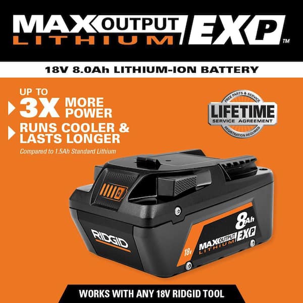 18V 8.0 Ah MAX Output EXP Lithium-Ion Battery with 18V 6-Port Sequential Charger