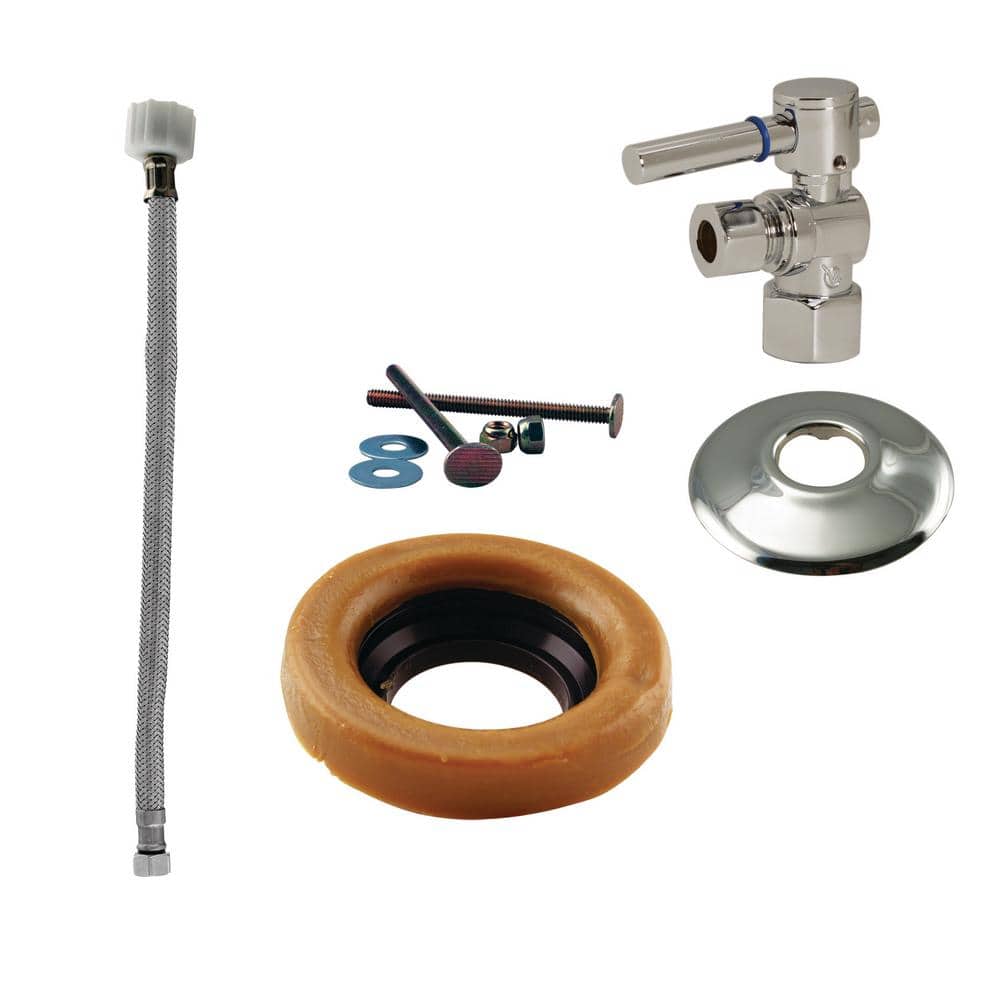 Westbrass 1/2 in. IPS Lever Handle Angle Stop Toilet Installation Kit