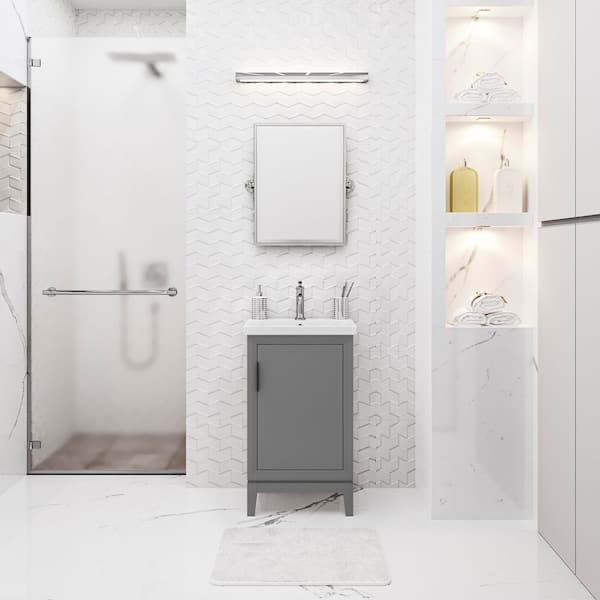Elsa 20.5 in. W x 16 in. D Bath Vanity in Cashmere Grey with Ceramics Vanity Top in White with White Basin