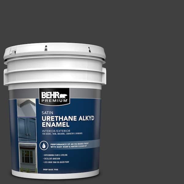 BEHR PREMIUM 5 gal. #OSHA-8 OSHA SAFETY BLACK Urethane Alkyd Satin Enamel Interior/Exterior Paint