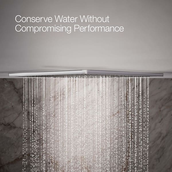 KOHLER Real Rain 1-Spray Patterns 2.5 GPM 19 in. Ceiling Mount Fixed Shower Head in Thunder Grey