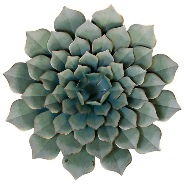 StyleCraft Metal Green Succulent Wall Art