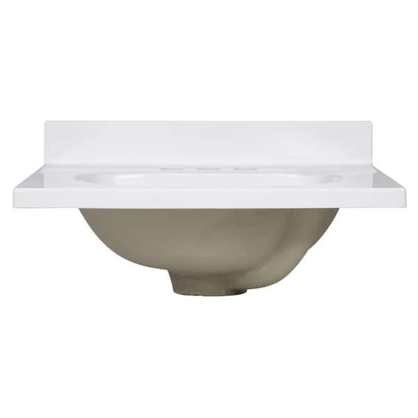 19 in. W x 17 in. D Cultured Marble Vanity Top in White with Solid White Bowl 19 in. W x 17 in. D Cultured Marble Vanity Top in White with Solid White Bowl