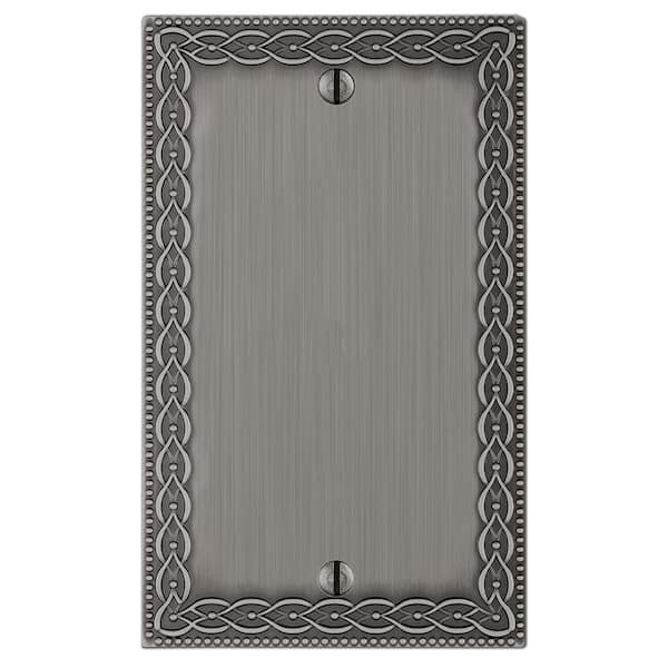 Amelia 1 Gang Blank Metal Wall Plate - Antique Nickel