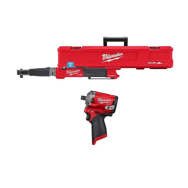 Milwaukee M12 FUEL One-Key 12-Volt Lithium-Ion Brushless Cordless 1/2 in. Digital Torque Wrench and 1/2 in. Impact Wrench (2-Tool)
