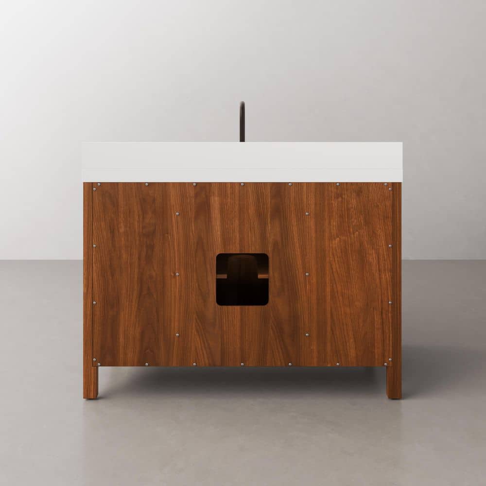 Sequoia 48" Noir Juglans Single Sink Vanity with Quartz Top