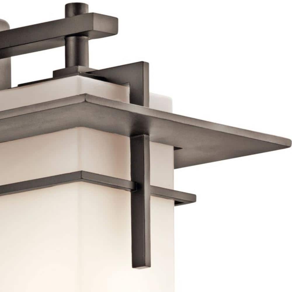 Bronze 14.75" Outdoor Wall Lantern with Opal Glass