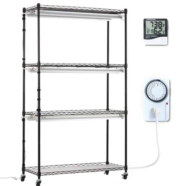 Plant Stand with Grow Light, 4-Tiers 3000K 180W LED Full Spectrum for Indoor Plants, 35.4 in. L x 13.8 in. W x 59.1in. H