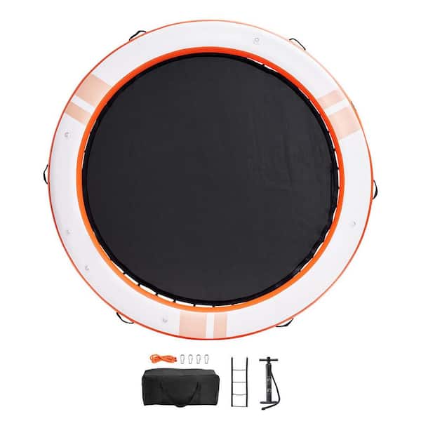 Inflatable Floating Dock, Non-Slip Floating Platform Water Mat, 8FT. Inflatable Dock Platform with ø5FT. Trampoline Pool