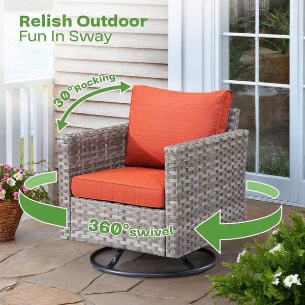 XIZZI Lullaby 10-Pieces Wicker Outdoor Patio 54 in. Rectangular