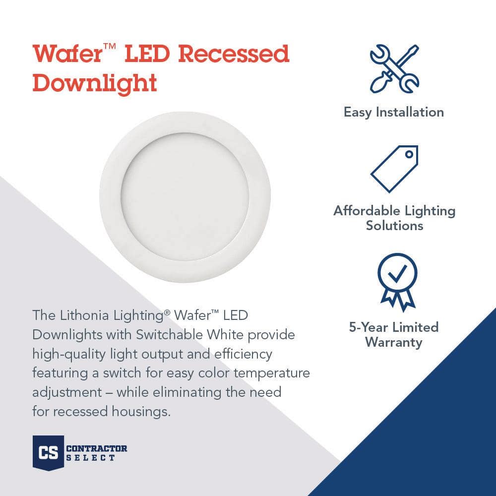 6-Inch White Aluminum LED Canless Recessed Lighting Kit