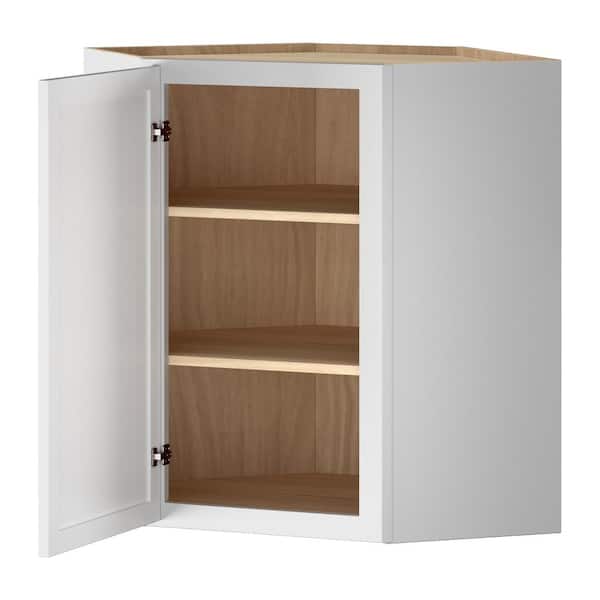 Keyport Shaker 24 in. W x 24 in. D x 30 in. H in White Plywood Tool-Free Ready To Assemble Wall Corner Kitchen Cabinet