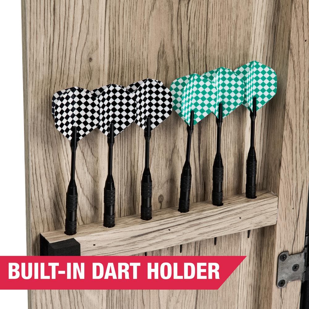 Elmhurst Smart Dartboard Cabinet with Digital Scorekeeping and Soft Tip Darts