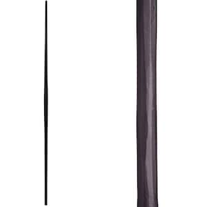 Tuscan Round Hammered 44 in. x 0.5625 in. Satin Black Plain Tapered Bar Solid Wrought Iron Baluster